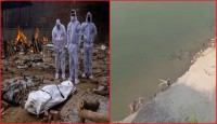 Corona death new record in India, hundreds of bodies floating in the river Ganga